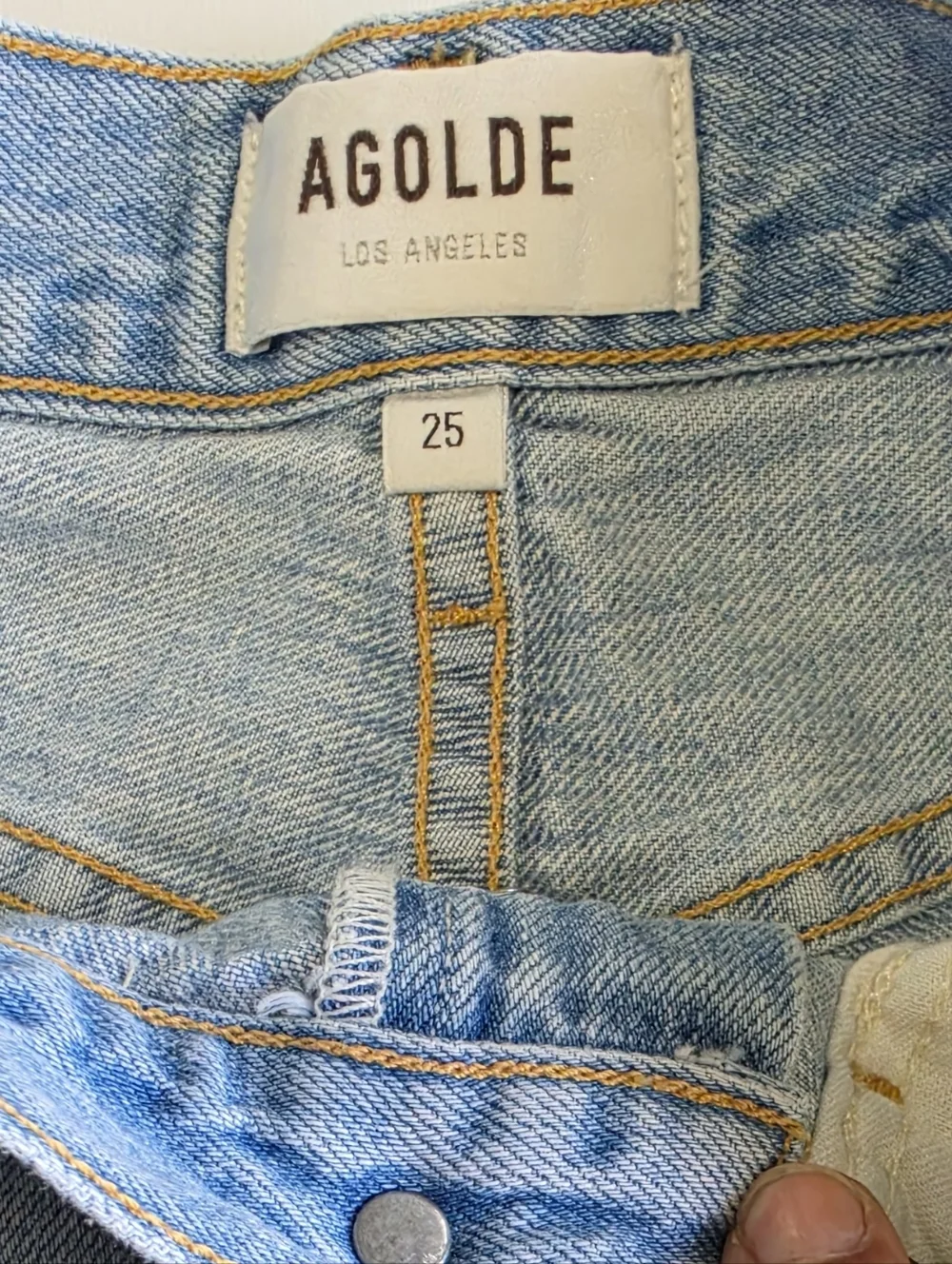 AGOLDE Light Blue Distressed Womans Jeans Size 25 Straight Legs